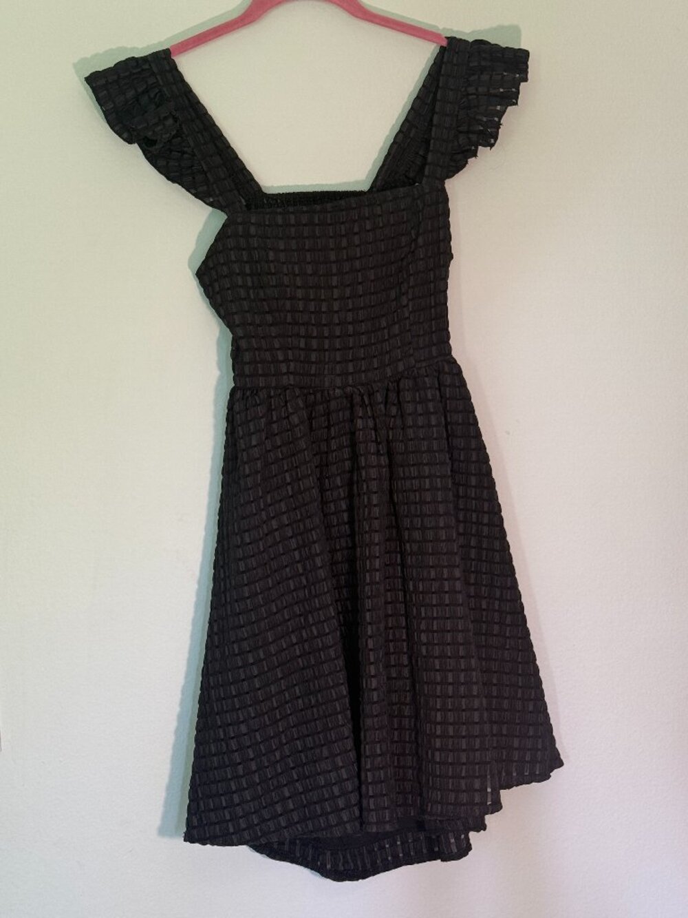 Waffle Textured Black Dress
